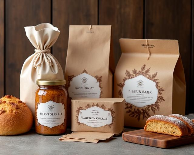 Elegant packaging design for an artisan bakery.